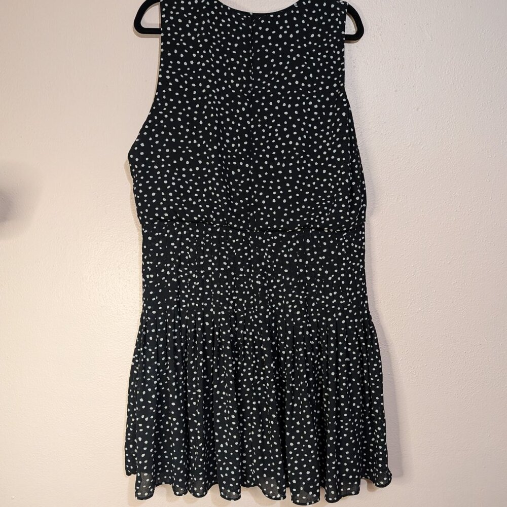Ann Taylor Black Polka Dot Sleeveless A-Line Dress - Picture 5 of 11